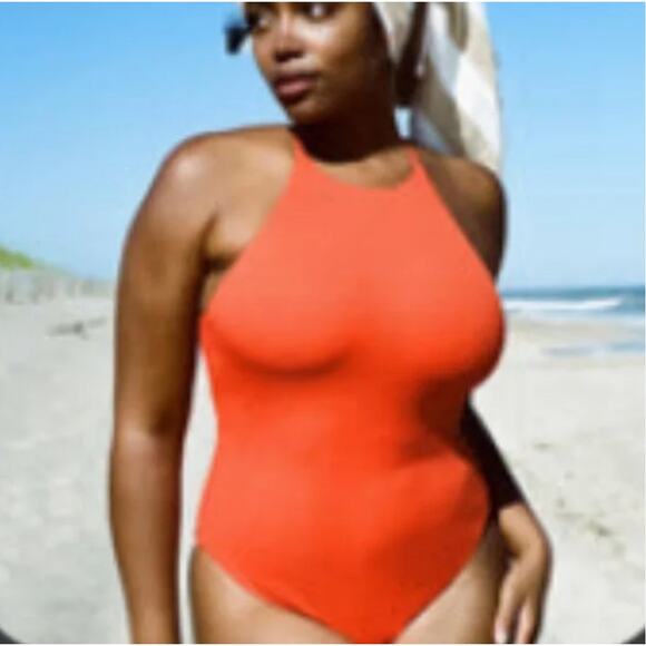 Andie Swim The Asbury Rib One Piece in Siren Red Women's Small NWT - Picture 2 of 10